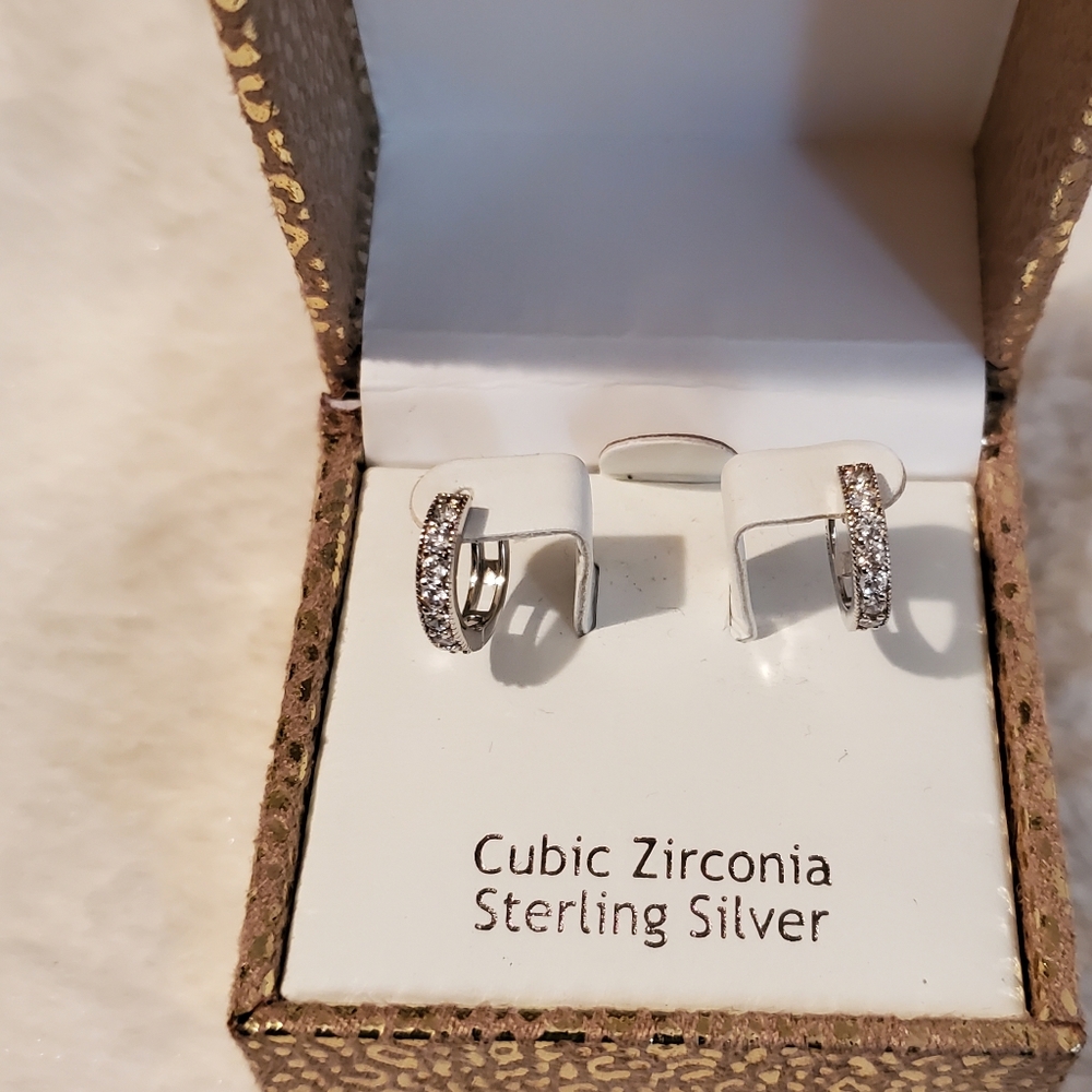 Nanette Lepore  Sterling Silver CZ Small Hoop